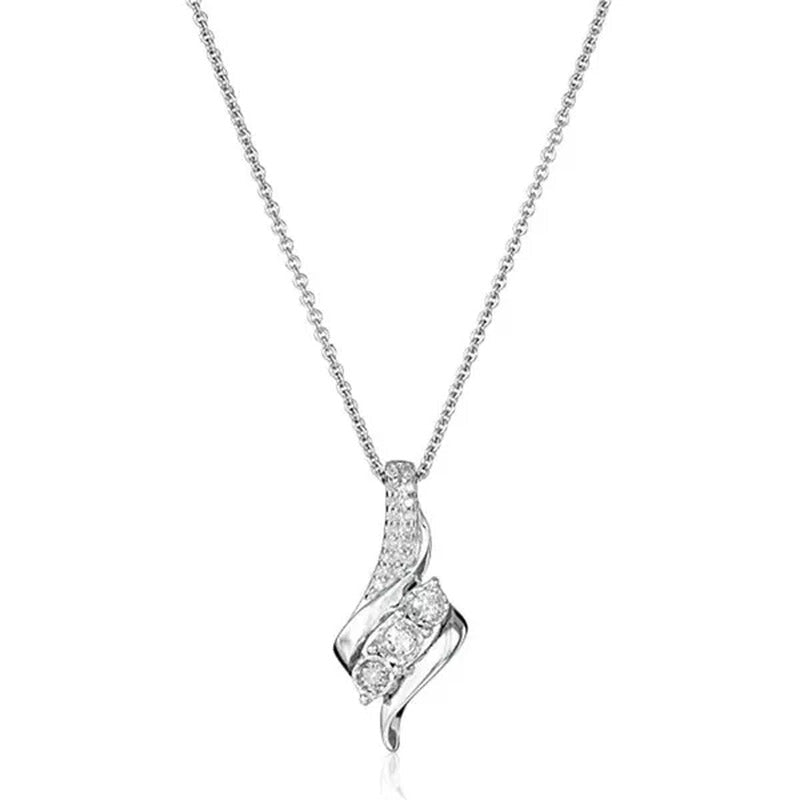 Exquisite Bridal Wedding Clavicle Necklace 925 Sterling Silver Diamond Necklace