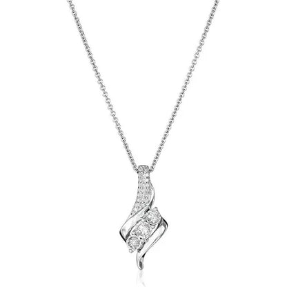Exquisite Bridal Wedding Clavicle Necklace 925 Sterling Silver Diamond Necklace