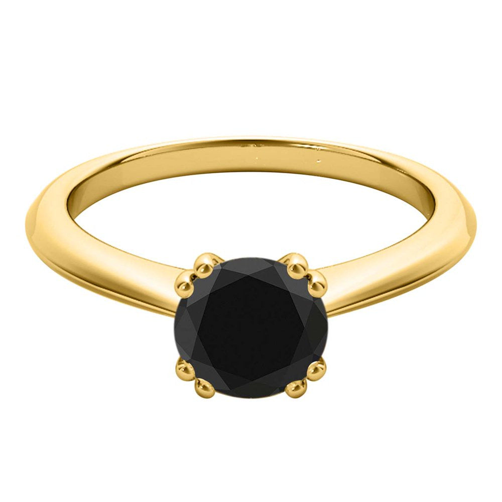 Mauli Jewels Engagement Rings for Women 0.50 Carat Black Diamond Engagement Ring