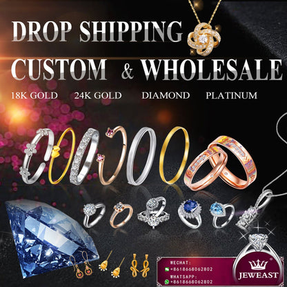 18K Pure Gold Ring Rose White Unisex Men Women Lover Wedding Engagement