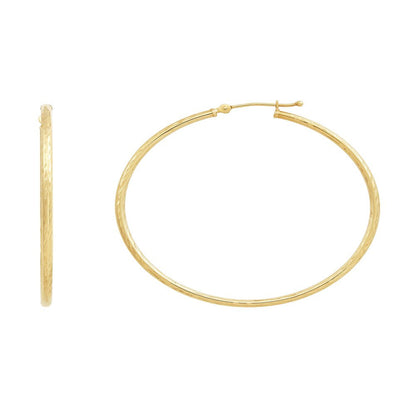 Brilliance Fine Jewelry 10K Yellow Gold Hollow round Tube Hoop Earrings