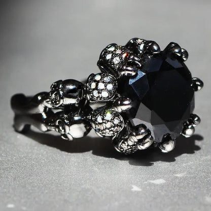 Black Glod Filled 925 Silver Natural Gemstones Black Sapphire Wedding Birthstone