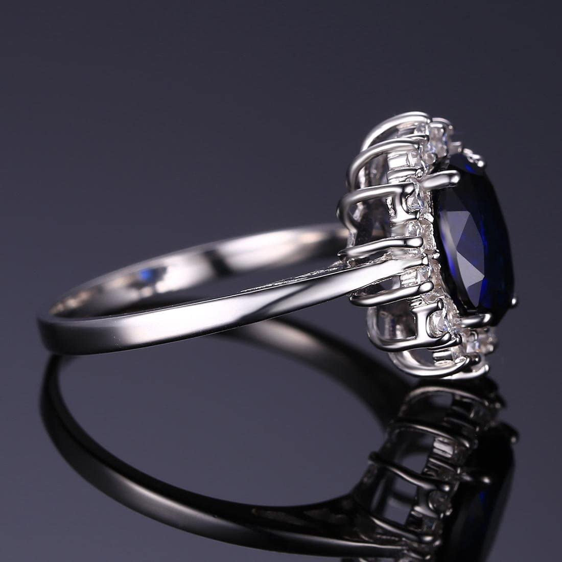 Princess Diana Kate Middleton Class Gemstone Birthstone Sapphire Halo Engagement