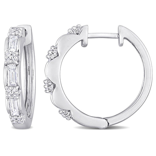 Miabella Women'S 1 Carat T.W. Parallel Baguette & Round-Cut Diamond Vintage Hugg