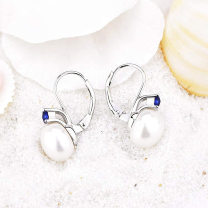JO WISDOM 925 Sterling Silver Cubic Zirconia Freshwater Cultured Pearl Drop & Da