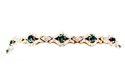 EMERALD 1.85 CT ROUND SHAPE DIAMOND 2.70 CT EMERALD DIAMOND BRACELET EMERALD