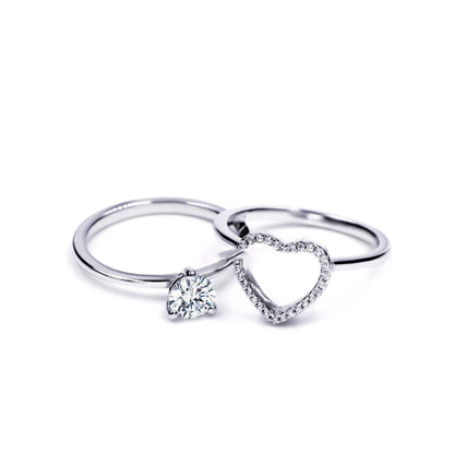 Heart-Shaped Diamond Creative Women'S Moissanite Ring
