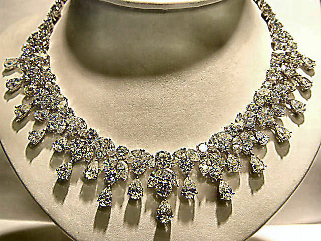 DIAMOND PEAR MARQUISE ROUND ALL AROUND SET 100% NATURAL DIAMOND CHOKER NECKLACE