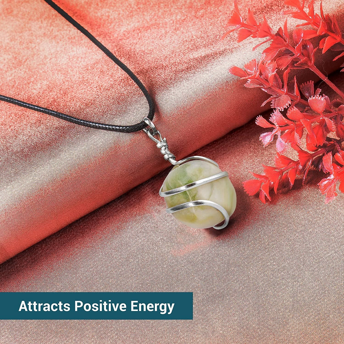 Crystal Necklace - Serpentine Stones - Chakra Necklace - Real Crystal Necklace -