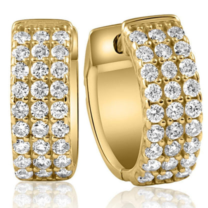 1/2 Ct Diamond Hoops Women'S Earrings 10K Yellow Gold