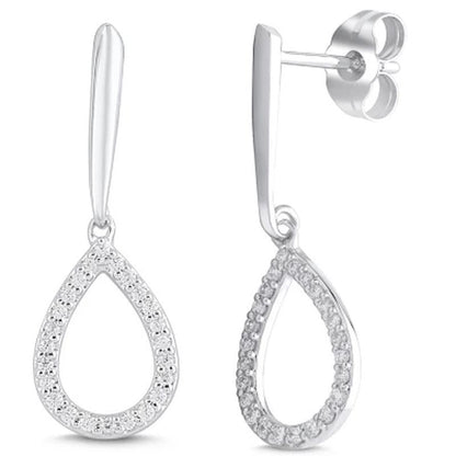 0.20 CT. T.W. Diamond Teardrop Dangle Earrings in 14K White Gold