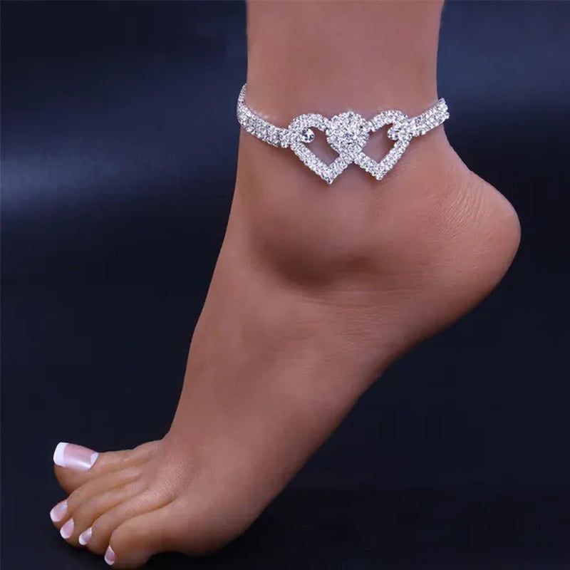 New Fashion Silver Gold Heart Ankle Bracelet for Occasion Women on the Leg Foot