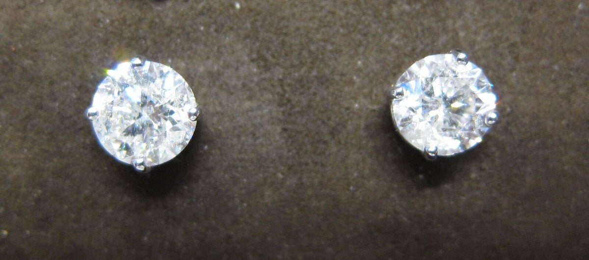 DIAMOND ROUND BRILLIANT STUD 3.04 CT TOTAL WEIGHT EARRING