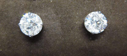 DIAMOND ROUND BRILLIANT STUD 3.04 CT TOTAL WEIGHT EARRING