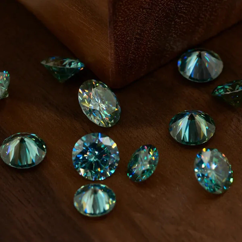 Top Moissanite with Certificate Real Brilliant Loose Moissanite Blue Green Color