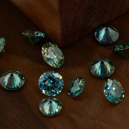 Top Moissanite with Certificate Real Brilliant Loose Moissanite Blue Green Color