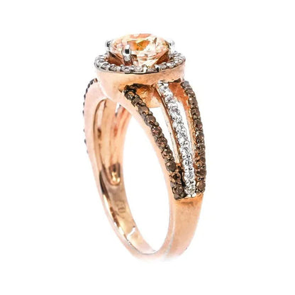 Luxury Exquisite Women'S 925 Sterling Silver round Garnet & White Sapphire & Bla