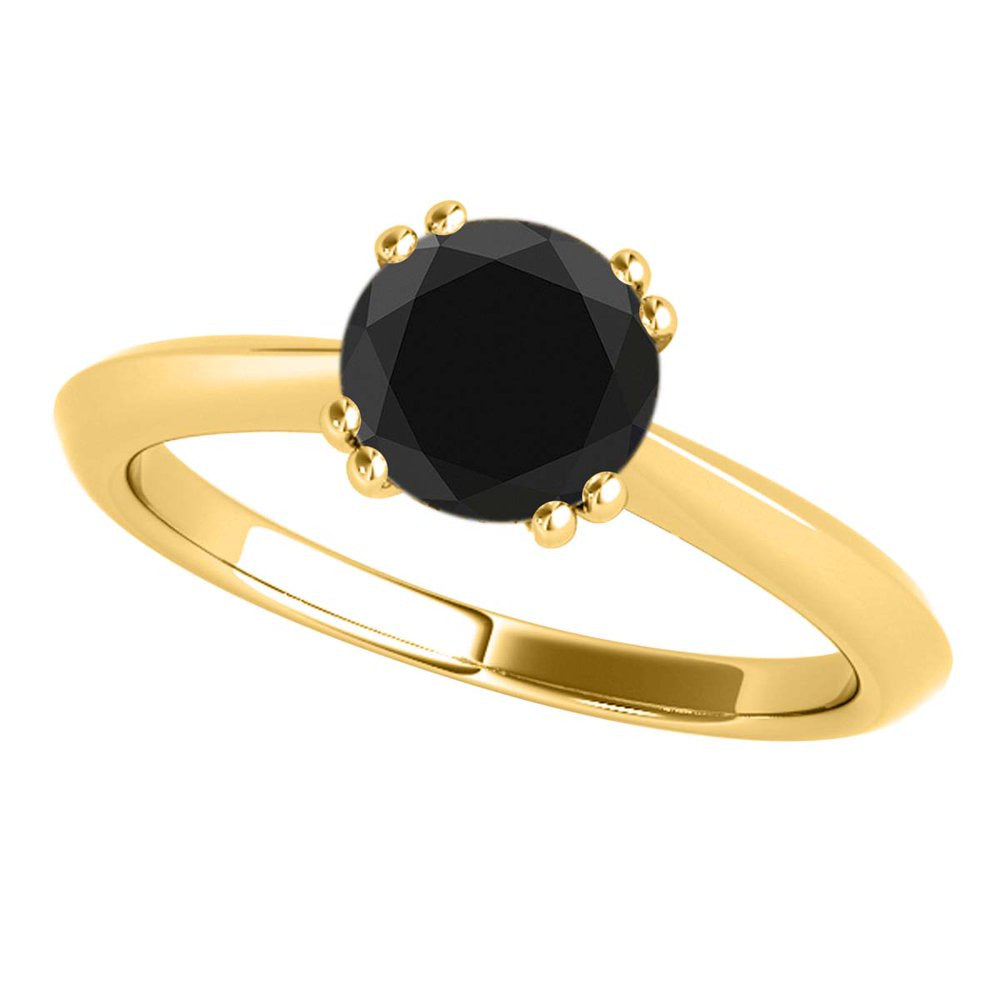 Mauli Jewels Engagement Rings for Women 0.50 Carat Black Diamond Engagement Ring