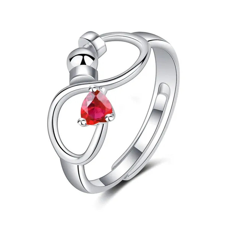 Fashion Accessories Women Jewelry Adjustable Ring Heart Ring Crystal Ring Births
