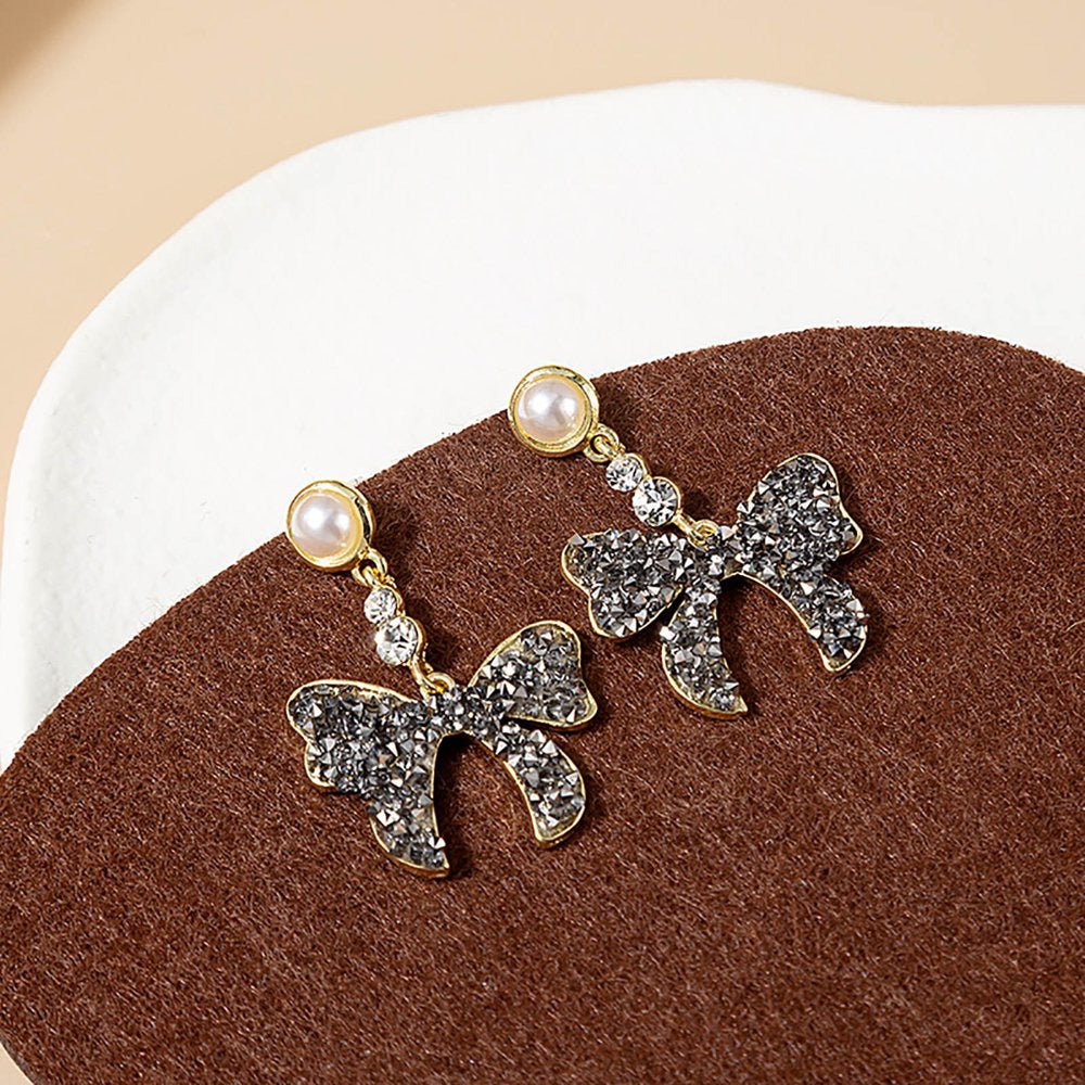 Rose Gold Earrings for Women Bow Earrings Jewellery Birthday Proposal Gift Weddi
