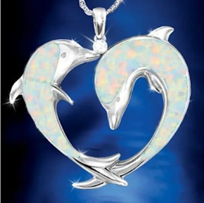 Luxury Fashion Creative Love Dolphin Necklace Natural Diamond Dolphin Pendant Wo