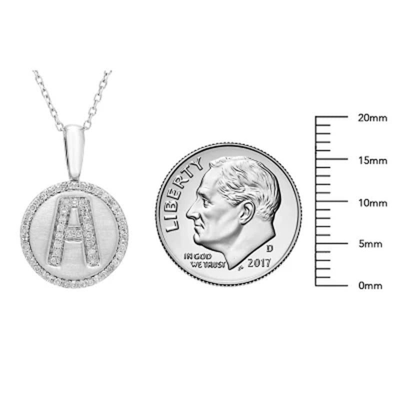 Sterling and Diamond Initial Pendant