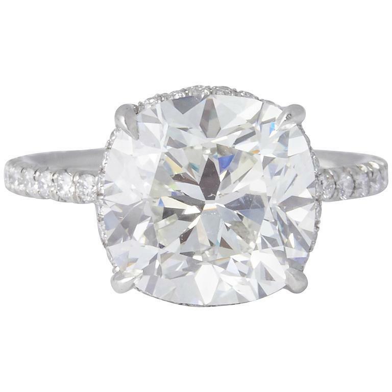 5.01 Cushion Brilliant cut GIA certified H color VS1 clarity diamond Platinum