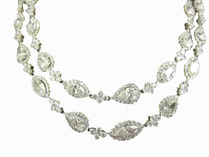 Diamond necklace emerald trillion pear marquise 31 pieces one carat each diamond