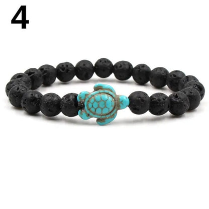 Summer Style Sea Turtle Beads Bracelets for Women Men Classic Natural Stone Elas