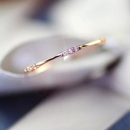 Chic and Lovely Lady Slim Ring Commemorate Ring Wedding Jewelry