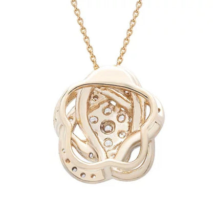 0.25 CT. T.W. Diamond Love Knot Pendant in 14K Yellow Gold