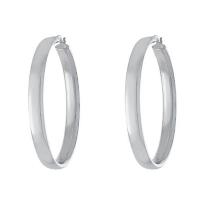 Sterling High Polished Wedding Band Style Hoops