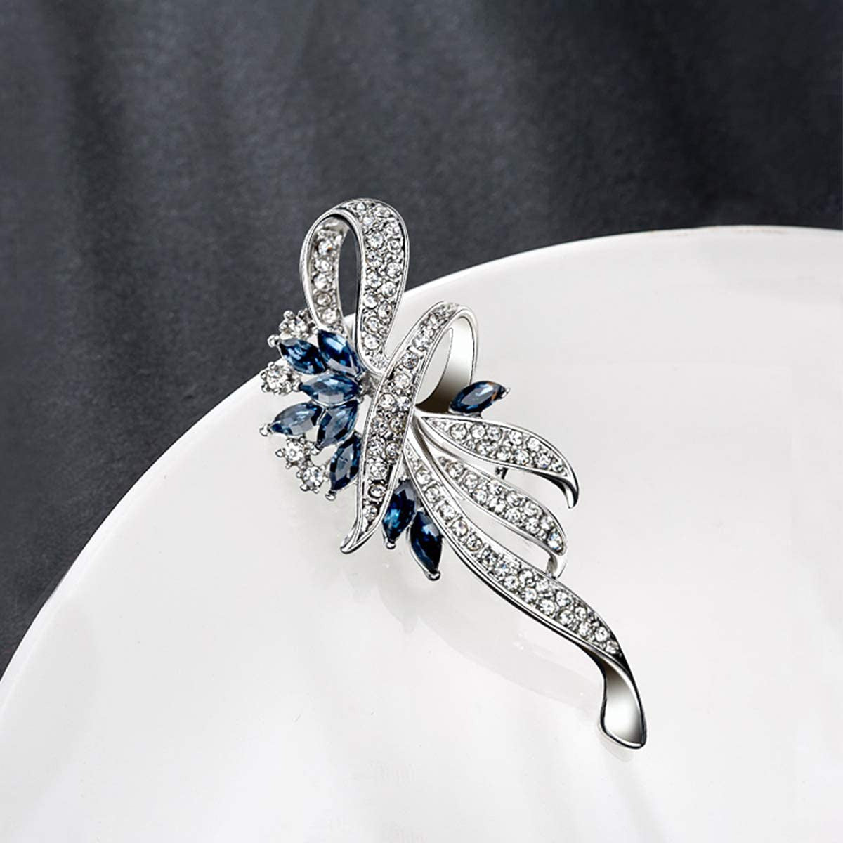 Created Crystal Brooch Fancy Vintage Style Flower Brooch Pin for Women, Girls, L