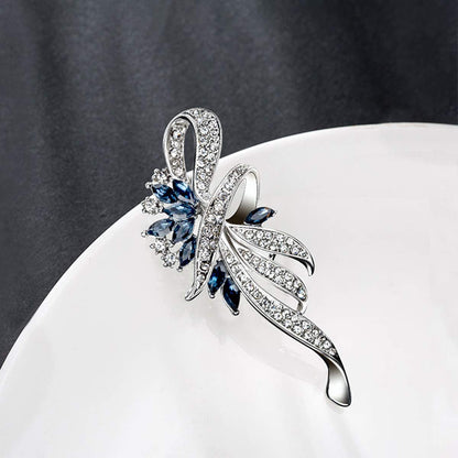 Created Crystal Brooch Fancy Vintage Style Flower Brooch Pin for Women, Girls, L