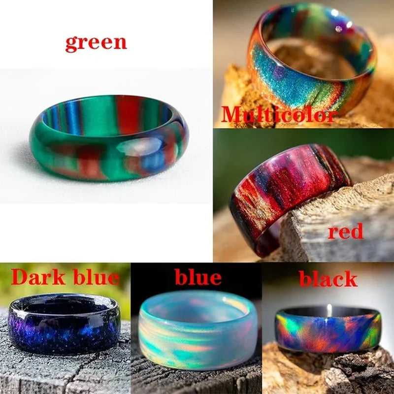 Exquisite Fashion Natural Rainbow Opal Ring 5 Colors Black,Blue Cloud,Dark Blue,