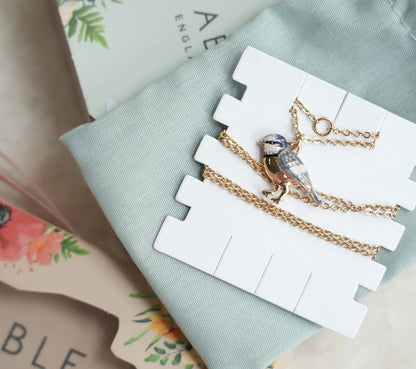 Blue Tit Series Grey Blue Necklace Bracelet