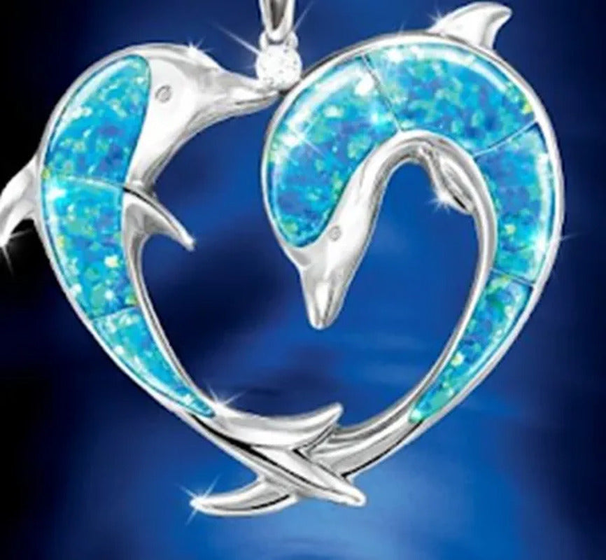 Luxury Fashion Creative Love Dolphin Necklace Natural Diamond Dolphin Pendant Wo