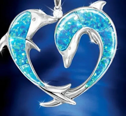 Luxury Fashion Creative Love Dolphin Necklace Natural Diamond Dolphin Pendant Wo