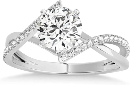 Diamond Bypass Semi-Mount Ring/Wedding Band in Platinum (0.14Ct)