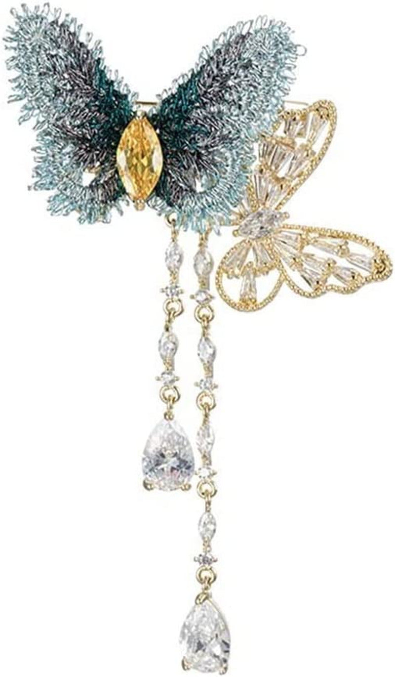 CZDYUF Brooch Temperament Vintage Embroidery Fabric Tassel Brooch Sweater Coat P