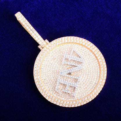 Custom Name Necklace for Men Real Gold Plated Hip Hop Jewelry Rotating Pendants