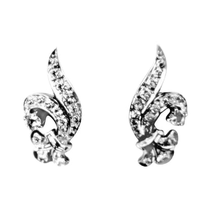 ESTATE ANTIQUE EARRING ROUND BAGUETTE DIAMOND EARRING