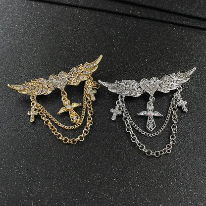 New Brooch Retro Tassel Inlaid Diamond Collar Pin Alloy Pin
