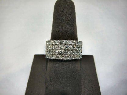 2.80 CT DIAMOND ROUND BRILLIANT SHAPE 4 ROW SET HALF WAY SET BAND 18 K GOLD