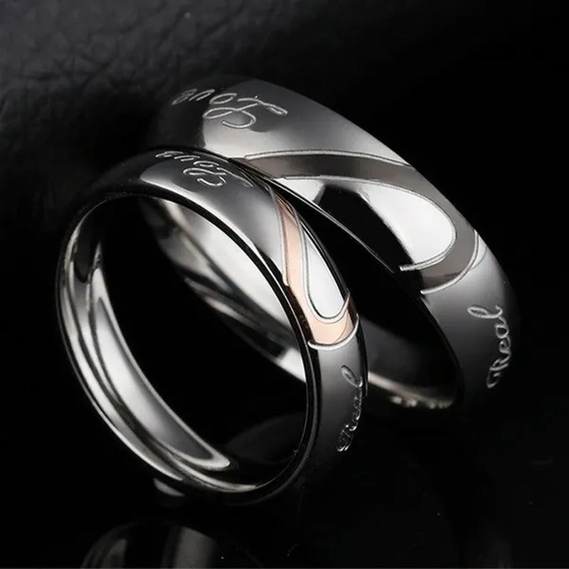 Stainless Steel Couple Ring Jewelry Wedding Rings Men Women Ring Sets Romantic H