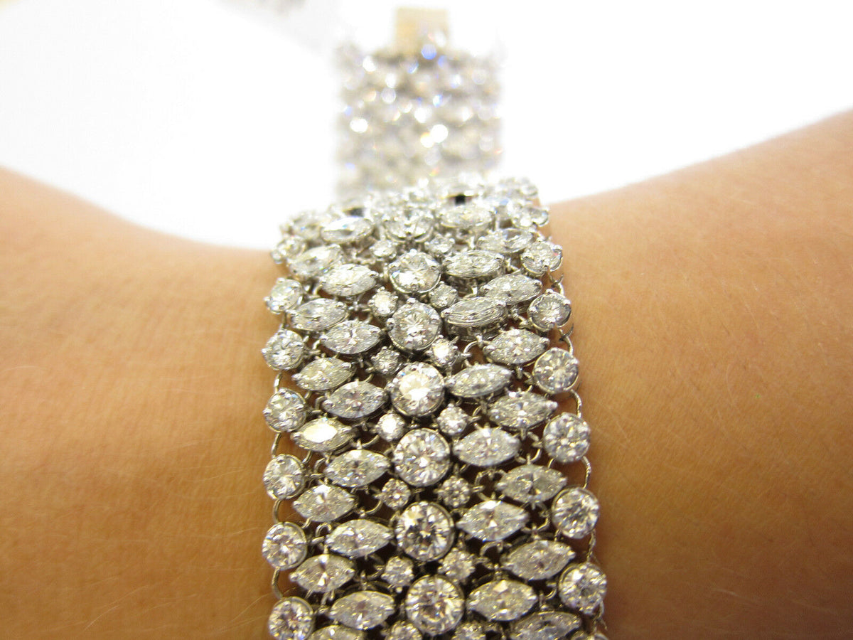 DIAMOND BRACELET MARQUISE ROUND BRILLIANT SHAPE BRACELET