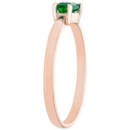 Lab Emerald Baguette Ring in 14K Gold