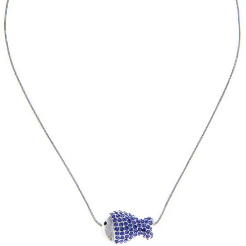 Rhodium Plated Necklace with Fish Design with a 16" Extendable Chain and High Qu