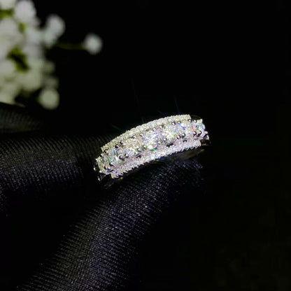 Moissanite Rings Beautiful Thread Rings 925 Sterling Silver Diamond Rings