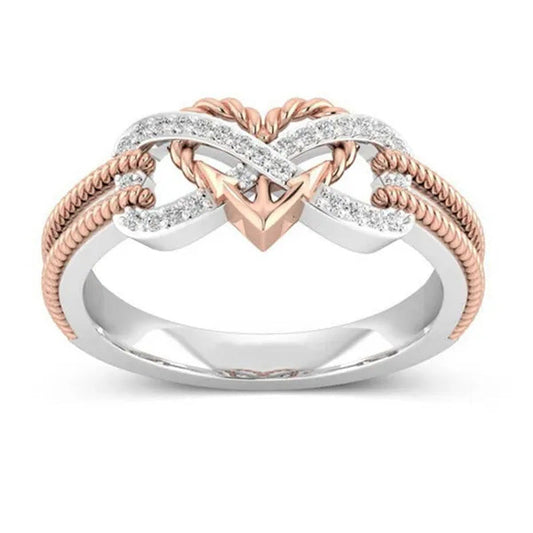 Black Rose Gold Heart Ring Ladies Ring Ladies Valentine'S Day Birthday Gift Jewe